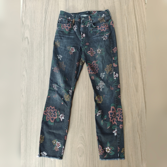 7 For All Mankind Floral Denim 28 - Picture 1 of 5
